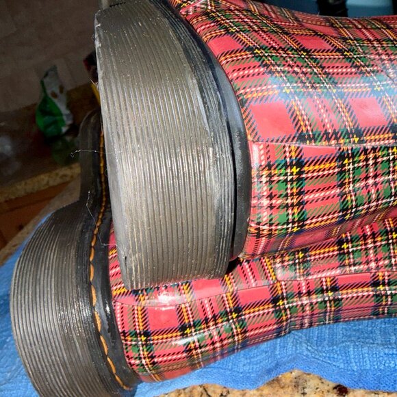 Vintage Rare Dr. Martens Drench Plaid Rubber Lace-Up Boot Women's Sz 9 GUC - Picture 5 of 9
